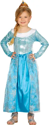 Produktbild von Prinzessin Kostüm für Mädchen blau Eis Kinderkostüm Königin, Größe:128/134