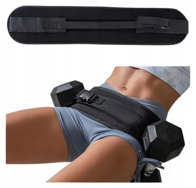 Obrázek produktu pro Bederní pás pro cvičení hip thrust - černý, 65 cm