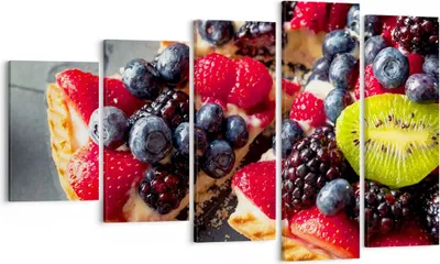 Produktbild von Bild auf Leinwand - Leinwandbild - Kuchen Dessert Obst Erdbeere - 100x60cm - Wand Bild - Wanddeko - Leinwanddruck - Bilder - Kunstdruck - Wanddekoration - Leinwand bilder - Wandkunst - EG100x60-2871