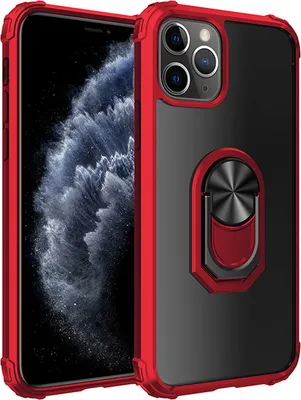 Produktbild von Hülle für Apple iPhone 11 Pro - Hybrid Ring Transparent Schutzhülle Handyhülle Ring Case - Rot