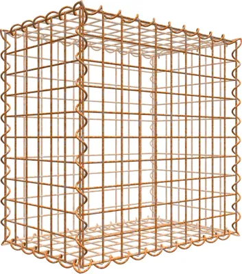 Produktbild von Rostige Gabione 50 cm x 50 cm x 30 cm (L x H x T), Maschenweite 5 cm x 5 cm, Spirale