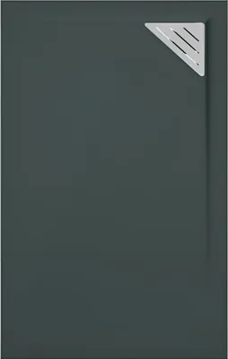 Produktbild von Mineralguss-Duschwanne extra flach TRINITY in ANTHRAZIT 90x110 cm  Ablaufschutz in Chrom