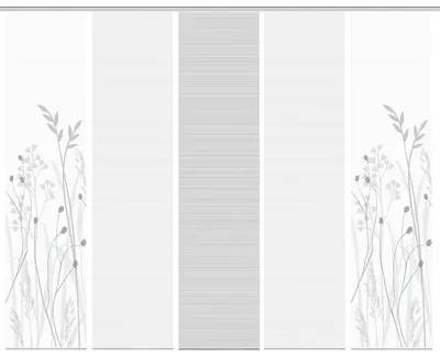 Produktbild von Schiebegardinen GRASIL, halbtransparent, Höhe 260 cm, grau Bambusoptik