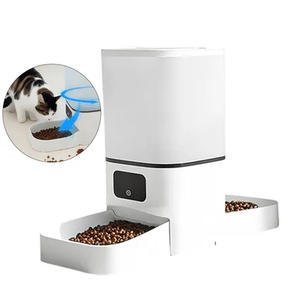 Produktbild von 6L Futterautomat Katze, 6L Automat. Katzenfutterspender für zwei Katzen, Tuya WiFi, Zeitplan & Doppelnapf