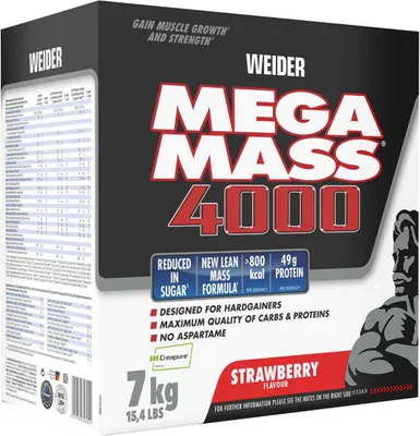 Produktbild von Weider Mega Mass 4000/ 7kg Karton Hardgainer CREAPURE Erdbeer