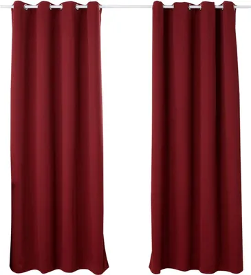 Produktbild von WOLTU Vorhang Blickdicht mit Ösen Thermovorhang Kälteschutz 2er Set Verdunklungsvorhänge Wärmeisolierend Gardinen , 250g/m² Dicke Thermogardine Bordeaux, 135x245 cm