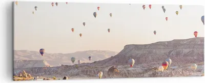 Produktbild von Bild auf Leinwand - Leinwandbild - Berge Ballon Flug - 140x50cm - Wand Bild - Wanddeko - Wandbilder - Leinwanddruck - Bilder - Kunstdruck - Wanddekoration - Leinwand bilder - Wandkunst - AB140x50-3997
