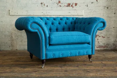 Obrázek produktu pro Blaue Sofa Couch Polster Chesterfield Sitzmöbel Leder Couchen