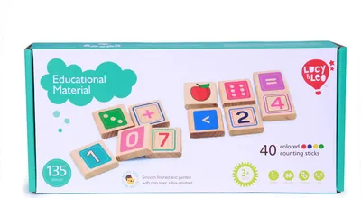 Zdjęcie produktu dla Drewniany zestaw edukacyjny - nauka liczenia 135 elementów