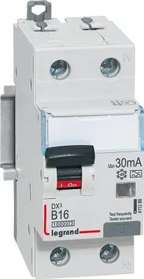 Produktbild von Legrand FI/LS-Schalter, Typ A, 10kA, B 16A/1pol+N/30mA, 2TE, 1 Stk.