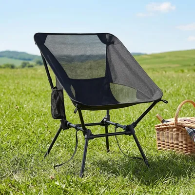 Produktbild von SONGMICS Campingstühle Set, höhenverstellbar, 2 Outdoor Klappstühle mit Stahlrahmen, Tragkraft 150 kg, mit 2 Taschen, für Reisen und Camping, schwarz