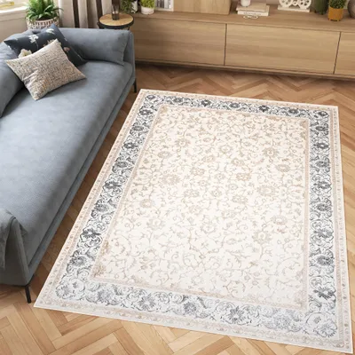 Produktbild von Tapiso Teppich HERA Modern Grau Beige Wohnzimmer Schlafzimmer 160 x 230 cm
