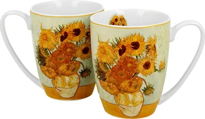 Produktbild von DUO ART GALLERY 2er-Set Becher 360 ml SUNFLOWERS inspired by Van Gogh New Bone China Porzellan