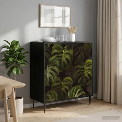 Obrázek produktu pro vidaXL Komoda ELBURG, černá, s dekorativním vzorem dubu, 69 x 33 x 76 cm
