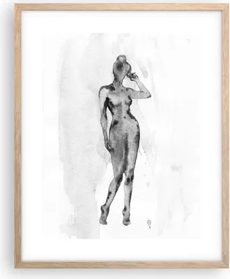 Produktbild von Gerahmtes Poster - Rahmen in heller Eiche - Nacktheit Frau Körper - 40x50 cm - Wand Bild - Wanddeko - Wandbilder - Kunstposter - Wandposter - Bilderrahmen - Bilder - Kunstdruck - P2NPA40x50-5075