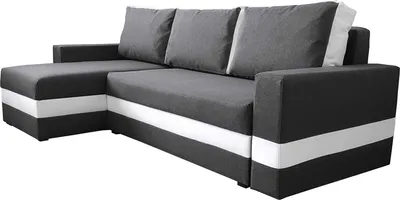 Produktbild von Ecksofa mit Schlaffunktion Passio (Graphit Weiß)