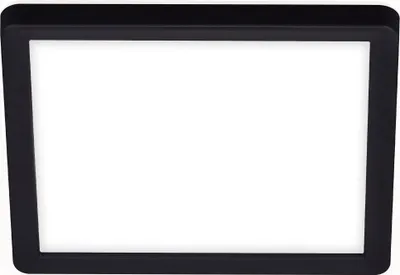 Image de Slim LED Plafonnier angulaire, 19x19 cm ? plat, 12W, 1400 lm, blanc neutre, rétro-éclairage, noir