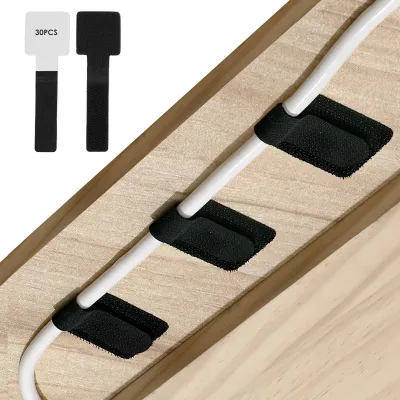 Zdjęcie produktu dla Zestaw 30 samoprzylepnych uchwytów do kabli