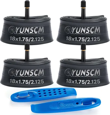 Produktbild von Fahrradschlauch 18 Zoll, 4 Stück, 18 x 1.75 bis 2.125, AV32 mm Schrader Ventil, für Mountainbike