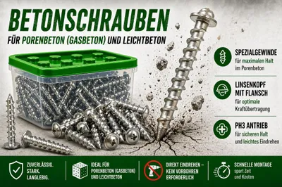 Zdjęcie produktu dla Śruby do betonu komórkowego ESSVE z łbem WAF, powłoka C4 Corrseal, 8 x 65 mm, 100 sztuk.