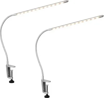Produktbild von 2x LED Klemmleuchte, Tischlampe, verstellbar, H 60 cm