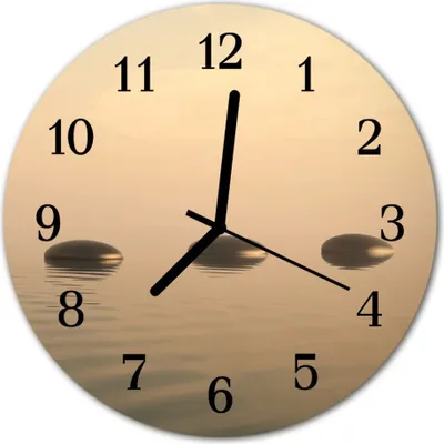 Produktbild von Glasuhr Wanduhr Küchenuhr Echt-Glas 30fi cm Steine Wasser grau