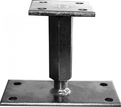 Zdjęcie produktu dla Regulowany wspornik słupka 110–180 mm WAELBERS – wys. 160 x 90 – szer. 90 x 90, grubość 6 mm – 426501.99