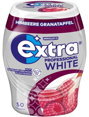 Zdjęcie produktu dla Extra® 452034 Extra® PROFESSIONAL WHITE HIMBEERE GRANATAPFEL Kaugummis 50 Dragees