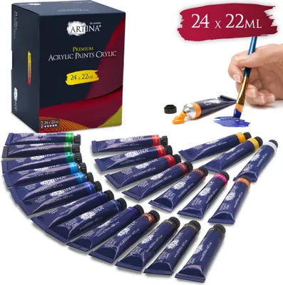 Produktbild von Artina Acrylfarben Set Crylic Künstlerfarben 24x22ml
