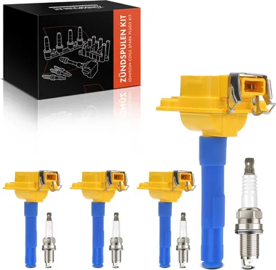 Produktbild von Frankberg 4x Zündspule+4x Zündkerze für VW Bora Variant Golf IV Passat Sharan Audi A3 A4 Avant A6 A8 Seat Alhambra Skoda