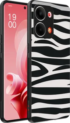 Produktbild von Smartphonica Phone Case Passend für Oppo Reno 9 / 9 Pro mit Zebradruck - TPU zurück Abdeckung Fall Zebra-Design - Schwarz Weiß