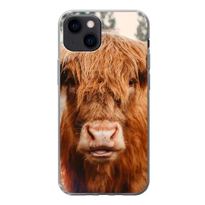 Produktbild von MuchoWow® Handyhülle Schutzhülle Hülle für iPhone 13 mini Kuh - Schottischer Hochländer - Hörner - Braun - Landschaft Silikon Softcase Handy Hülle - Softcase