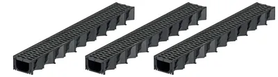Produktbild von 3x1m ACO Hexaline 2.0 Entwässerungsrinne mit Microgrip Stegrost Rinne Bodenrinne Terrassenrinne