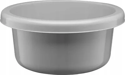 Produktbild von Runde Kunststoff Waschschüssel 18L grau, lebensmittelecht, Universal Wäschewanne 46cm