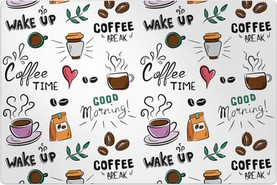 Produktbild von Küchenmatte 100x150 cm Vinylmatte Bodenmatte Dekoration -Kaffee Getränk