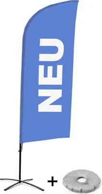 Produktbild von Showdown Displays Beachflag Alu Wind Komplett-Set Neu Blau Deutsch Kreuzständer