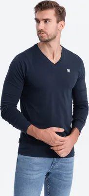 Zdjęcie produktu dla Ombre Clothing Koszulka męska z długim rękawem Keuntres navy L