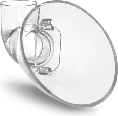A clear, close-up studio shot of a clear plastic aquarium lily pipe outlet.