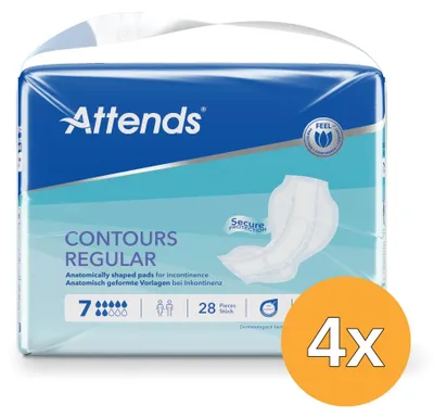 Productafbeelding van 4x Attends Inlegger Contours 7 (28 stuks)