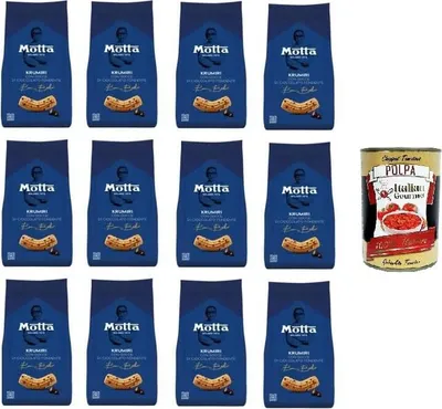 Produktbild von Motta KRUMIRI Con Gocce di Cioccolato Fondente KRUMIRI mit dunklen Schokoladenstückchen 12x 290gr + Italian Gourmet polpa 400g