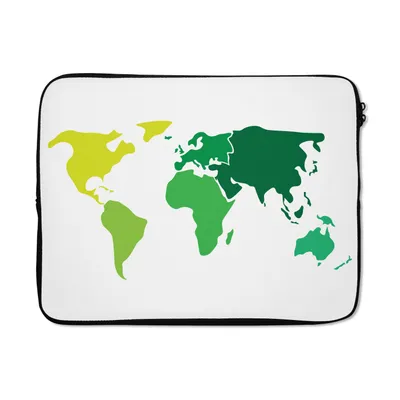 Produktbild von MuchoWow® Laptop Hülle 15 Zoll Weltkarte - Einfach - Grün Laptoptasche - Laptoptasche - Sleeve - Rundum-Schutz