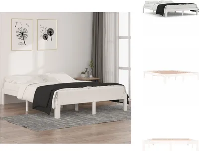 Obrázek produktu pro vidaXL Postel z masivu bílá 150x200 cm - Postele a válendy