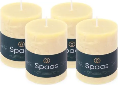 Produktbild von Spaas Rustikale Stumpenkerzen – Elfenbein - 70/95mm - ca. 35 Stunden - 4 Kerzen