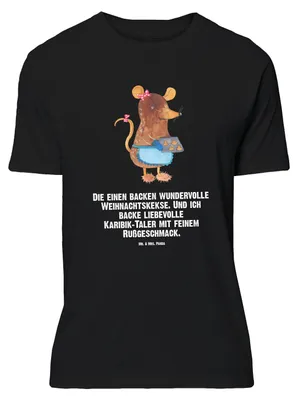 Produktbild von Mr. & Mrs. Panda Größe M T-Shirt Maus Kekse - Schwarz - Geschenk, Shirt, Herren, Plätzchen, mit Spruch, Weihnachtsbäckerei, Weihnachten, Winter, Tshirt
