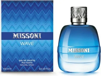Zdjęcie produktu dla Missoni Wave, Mężczyźni, 100 ml, Butelka jednorazowa, Cytrus, Mandarynka, Morski, Szałwia muszkatołowa, Rozmaryn, Lawenda, Mech dębowy, Orchidea, Wetiwer, Paczula