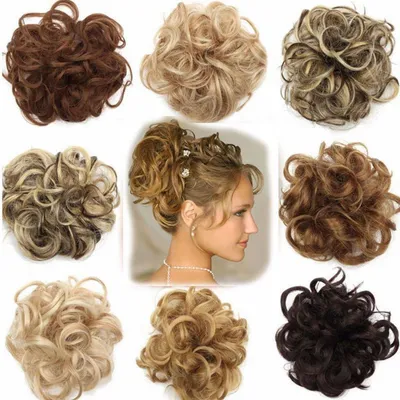 Obrázek produktu pro Gumička do vlasů, prodlužování vlasů, paruka, zahušťování vlasů, tmavě blond, směs, šedavě blond, 30 g