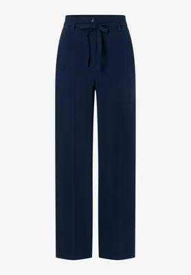 Produktbild von More & More weite fließende Hose mit schmalem Bindegürtel und Bügelfalte