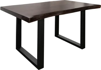 Image de MASSIVMOEBEL24 | Table à manger 140x90 Acacia laqué Brun / Anthracite mat FREEFORM 5