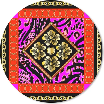 Produktbild von MuchoWow® Mauspad Mousepad Blumen - Halskette - Pantherdruck - Gold - Muster 20x20 cm - Mousepads - Maus Mat - Pad - Mausunterlage - Schreibtischmatte