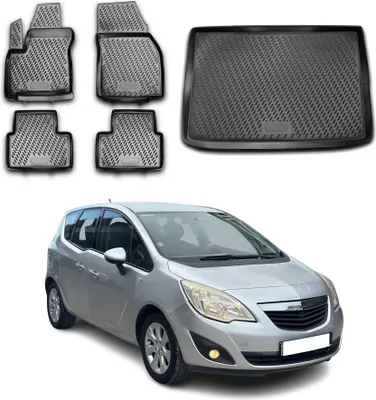 Image de Tapis & bac de coffre Set pour Opel Meriva 2010-2025 Caoutchouc TPE Noir 5x